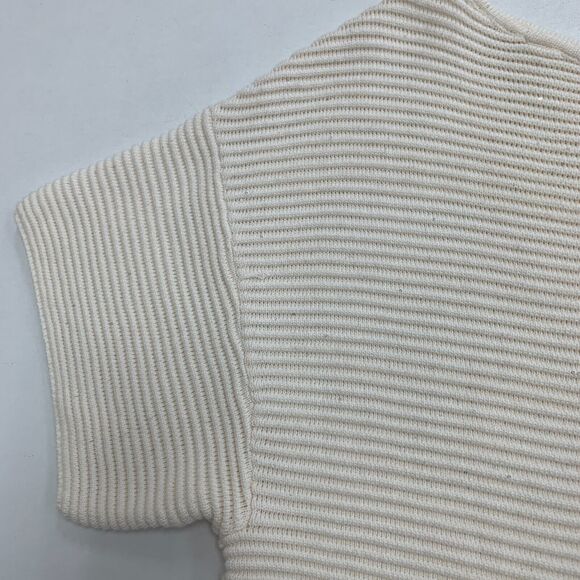 Tommy Bahama Blouse Womens S Ivory Ribbed Knit Sparkle Boat Neck Drop Shoulder - Picture 7 of 14